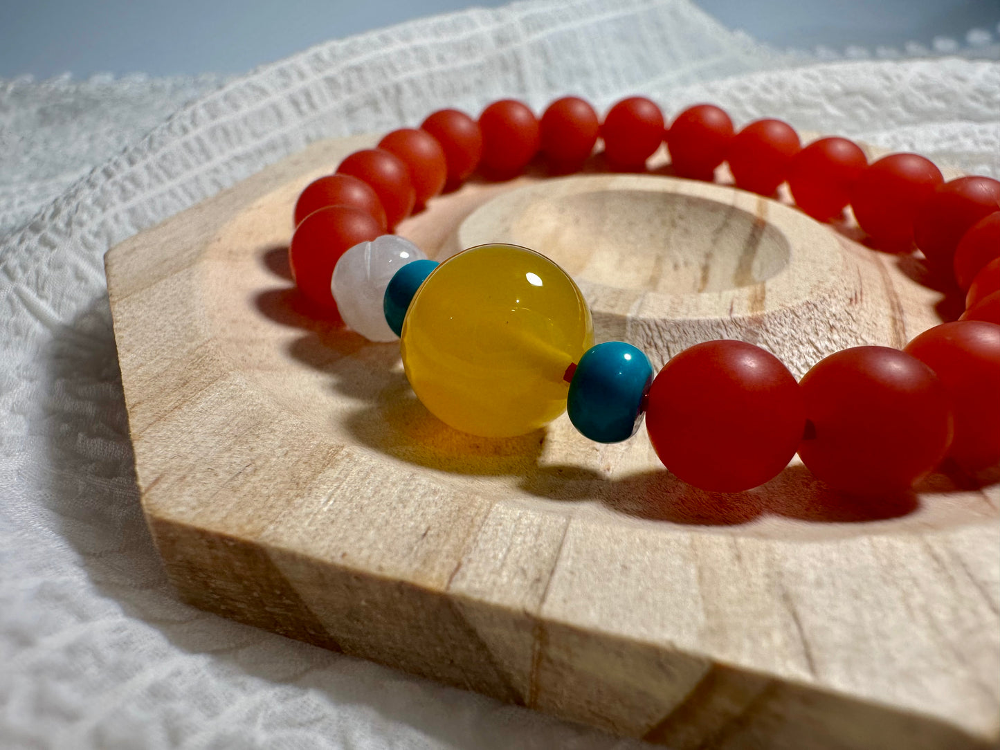 Matte Southern Red Agate bracelet