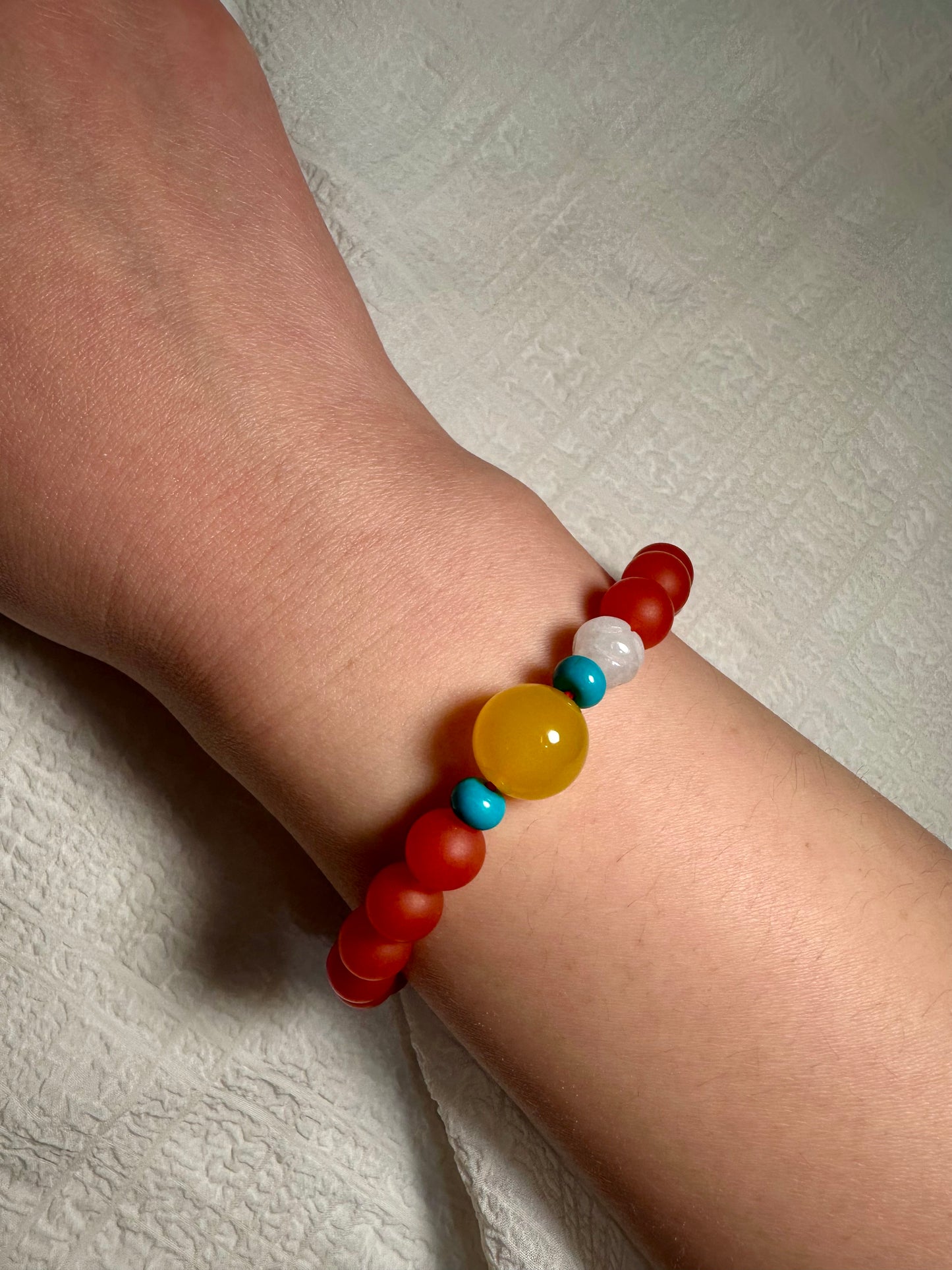 Matte Southern Red Agate bracelet